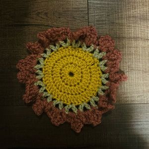 Crochet Flower Coasters & Pot